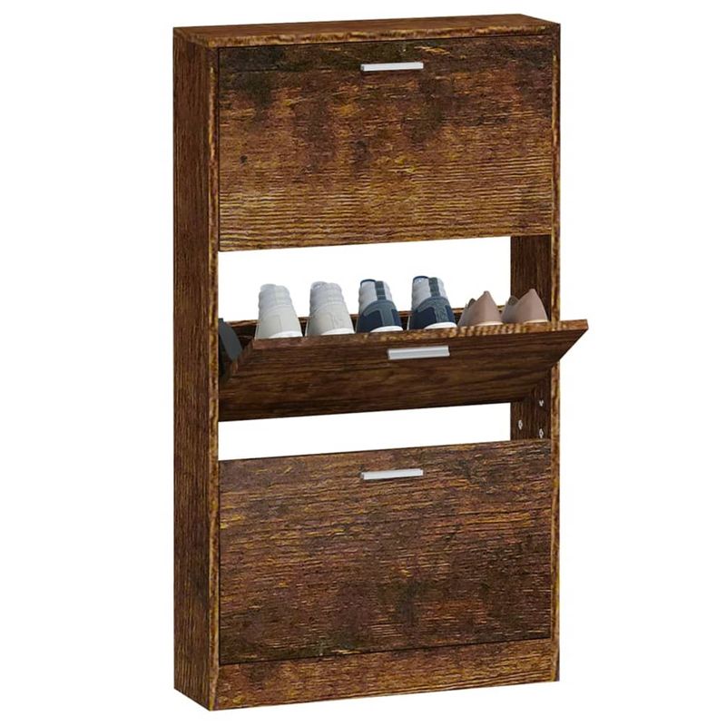 Casa si Gradina - Mobilier - Organizare si depozitare - Organizator incaltaminte - Pantofar, stejar fumuriu, 59x17x108 cm, lemn compozit - Infinity.ro