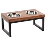 Petshop - Accesorii petshop - Castroane si adapatori - FLAMINGO Set hranitor pentru animale dublu Tommy, cu suport, 2x800 ml - Infinity.ro