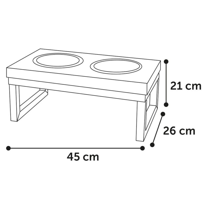 Petshop - Accesorii petshop - Castroane si adapatori - FLAMINGO Set hranitor pentru animale dublu Tommy, cu suport, 2x800 ml - Infinity.ro