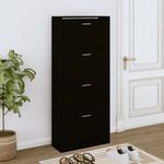 Casa si Gradina - Mobilier - Organizare si depozitare - Organizator incaltaminte - Pantofar, negru, 63x24x147 cm, lemn compozit - Infinity.ro