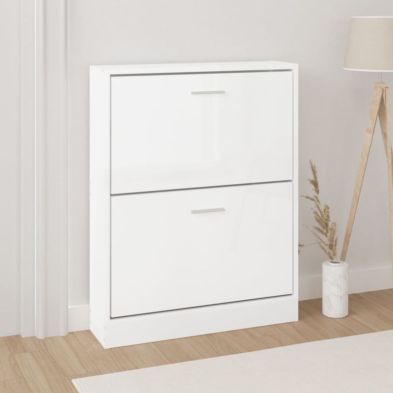 Casa si Gradina - Mobilier - Organizare si depozitare - Organizator incaltaminte - Pantofar, alb extralucios, 59x17x81 cm, lemn prelucrat - Infinity.ro