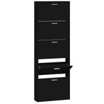 Casa si Gradina - Mobilier - Organizare si depozitare - Organizator incaltaminte - Pantofar, negru, 59x17x169 cm, lemn compozit - Infinity.ro