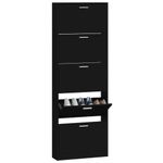 Casa si Gradina - Mobilier - Organizare si depozitare - Organizator incaltaminte - Pantofar, negru, 59x17x169 cm, lemn compozit - Infinity.ro