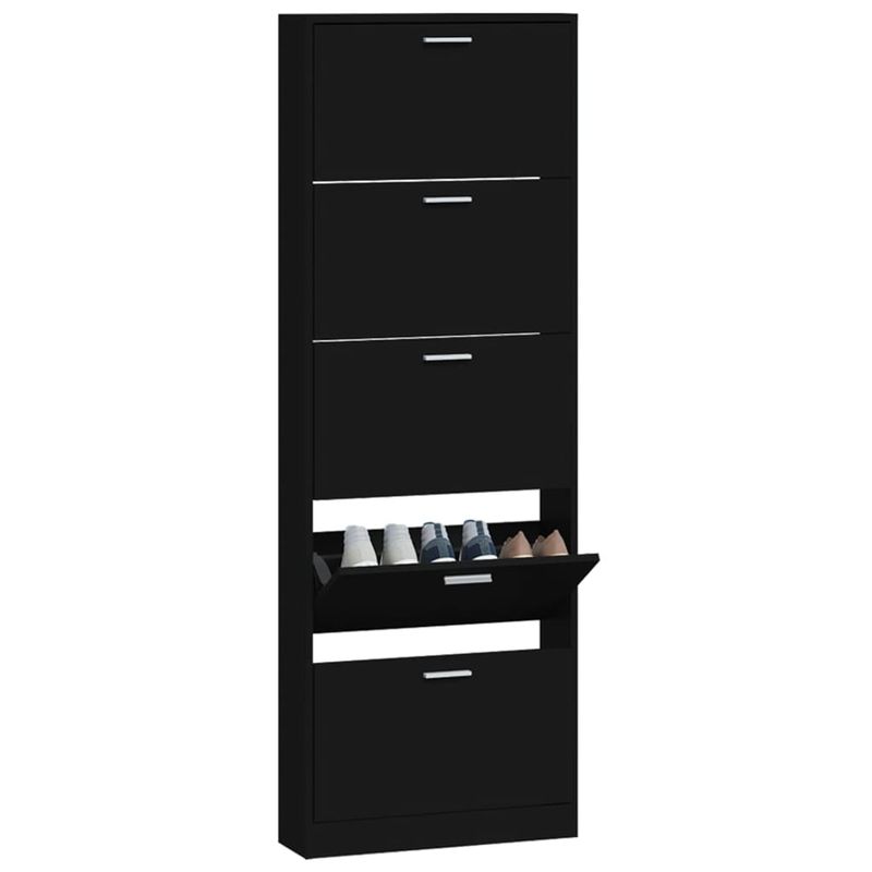 Casa si Gradina - Mobilier - Organizare si depozitare - Organizator incaltaminte - Pantofar, negru, 59x17x169 cm, lemn compozit - Infinity.ro