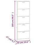 Casa si Gradina - Mobilier - Organizare si depozitare - Organizator incaltaminte - Pantofar, negru, 59x17x169 cm, lemn compozit - Infinity.ro