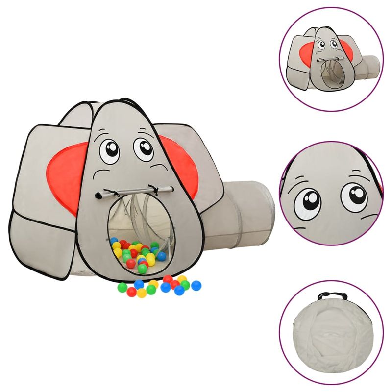 Jucarii, Copii si Bebe - Jucarii si jocuri - Jucarii de exterior - Spatii de joaca si accesorii - Cort de joaca elefant pentru copii, gri, 174x86x101 cm - Infinity.ro