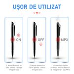 Laptop, Telefoane si Tablete - Wearables si gadgeturi - Gadgeturi - Dispozitive spionaj - Reportofon pix cu activare vocala, 32 GB, player mp3 cu casti, model Q9 - Infinity.ro