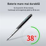 Laptop, Telefoane si Tablete - Wearables si gadgeturi - Gadgeturi - Dispozitive spionaj - Reportofon pix cu activare vocala, 32 GB, player mp3 cu casti, model Q9 - Infinity.ro