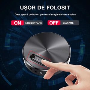 Mini reportofon digital cu activare vocala, Q37, 8 GB, anulare de zgomot, player MP3