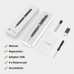 Laptop, Telefoane si Tablete - Wearables si gadgeturi - Gadgeturi - Dispozitive spionaj - Pix cu microfon ascuns, autonomie 10 ore, MP3 Player, 32GB, gri - D3191 - Infinity.ro