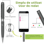 Laptop, Telefoane si Tablete - Wearables si gadgeturi - Gadgeturi - Dispozitive spionaj - Pix cu microfon ascuns, autonomie 10 ore, MP3 Player, 32GB, gri - D3191 - Infinity.ro