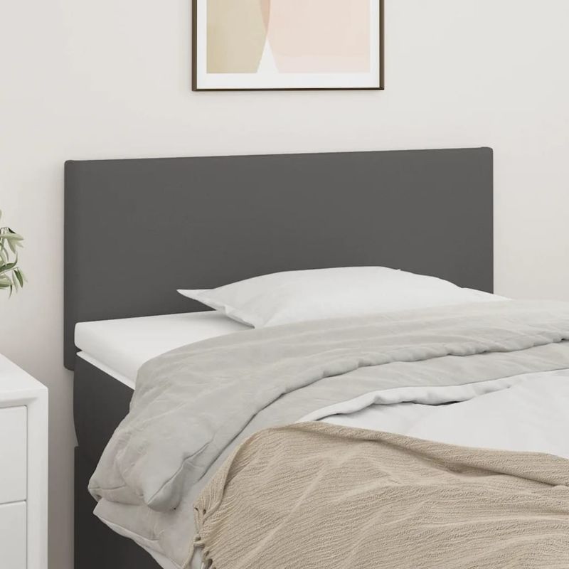 Casa si Gradina - Mobilier - Paturi si accesorii - Accesorii paturi - Tablie de pat, gri, 80x5x78/88 cm, piele ecologica - Infinity.ro