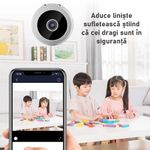 Laptop, Telefoane si Tablete - Wearables si gadgeturi - Gadgeturi - Dispozitive spionaj - Mini camera ascunsa WiFi, Full HD, night vision, unghi 150°, Alba - A9 - Infinity.ro