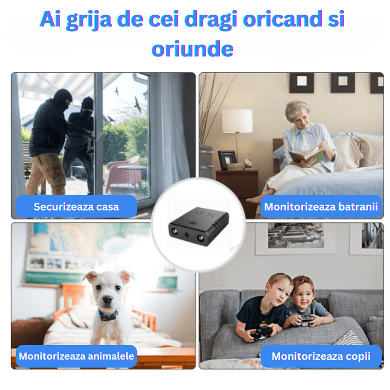 Laptop, Telefoane si Tablete - Wearables si gadgeturi - Gadgeturi - Dispozitive spionaj - Mini camera ascunsa WiFi, 4K, night vision, senzor de miscare - Infinity.ro