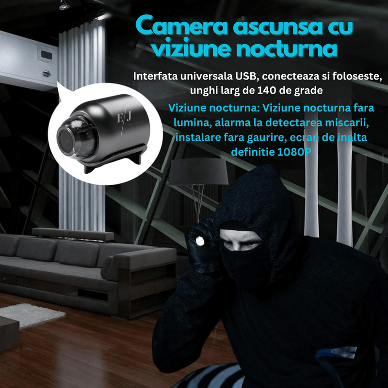 Laptop, Telefoane si Tablete - Wearables si gadgeturi - Gadgeturi - Dispozitive spionaj - Mini camera ascunsa WiFi, Full HD, night vision, unghi 140° - MR-L10 - Infinity.ro