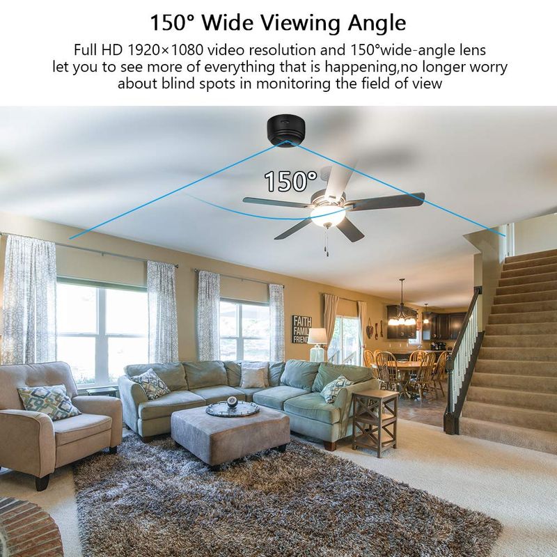 Laptop, Telefoane si Tablete - Wearables si gadgeturi - Gadgeturi - Dispozitive spionaj - Mini camera magnetica WiFi, Full HD, night vision, unghi 150° - A9 - Infinity.ro