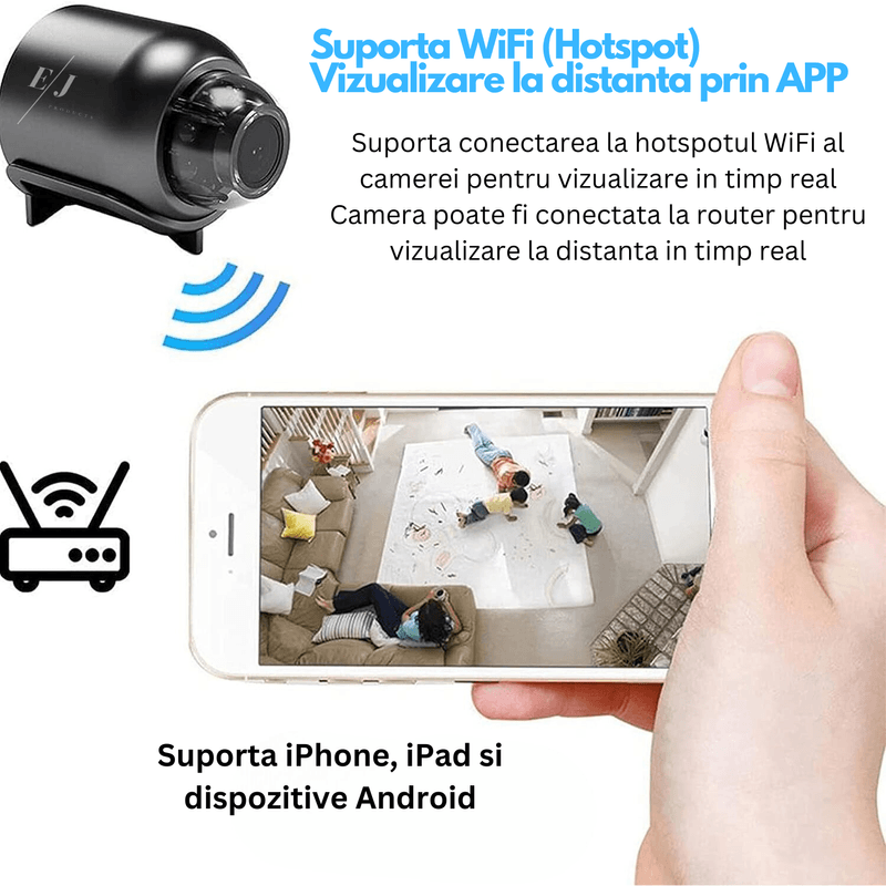 Laptop, Telefoane si Tablete - Wearables si gadgeturi - Gadgeturi - Dispozitive spionaj - Mini camera ascunsa WiFi, Full HD, night vision, unghi 140° - MR-L10 - Infinity.ro