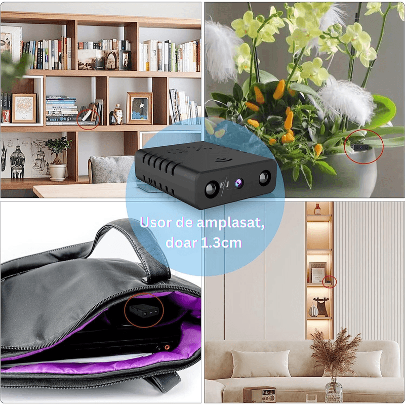 Laptop, Telefoane si Tablete - Wearables si gadgeturi - Gadgeturi - Dispozitive spionaj - Mini camera ascunsa WiFi, 4K, night vision, senzor de miscare - Infinity.ro