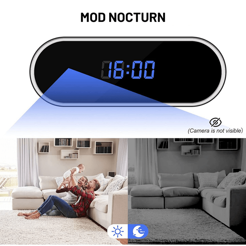 Laptop, Telefoane si Tablete - Wearables si gadgeturi - Gadgeturi - Dispozitive spionaj - Ceas cu camera ascunsa audio-video, WiFi, HD, night vision - Infinity.ro