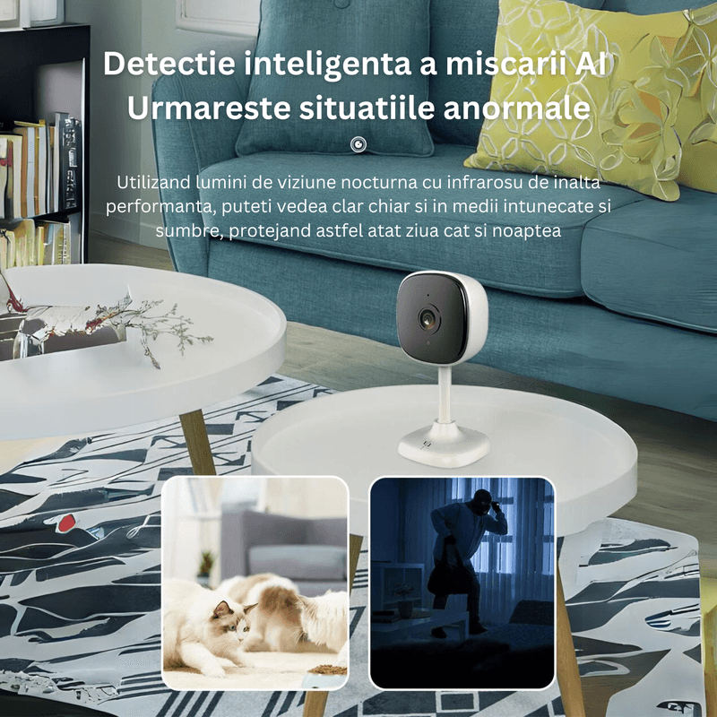 Casa si Gradina - Electrice - Smart Home - Camere de supraveghere - Camera video de supraveghere bebelusi/copii WiFi, HD, night vision, unghi 135°, senzor de miscare - MK-K258 - Infinity.ro