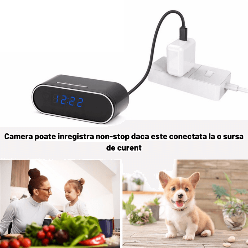 Laptop, Telefoane si Tablete - Wearables si gadgeturi - Gadgeturi - Dispozitive spionaj - Ceas cu camera ascunsa audio-video, WiFi, HD, night vision - Infinity.ro