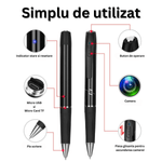 Laptop, Telefoane si Tablete - Wearables si gadgeturi - Gadgeturi - Dispozitive spionaj - Pix cu camera ascunsa si microfon, supraveghere audio si video, 32 GB - Infinity.ro