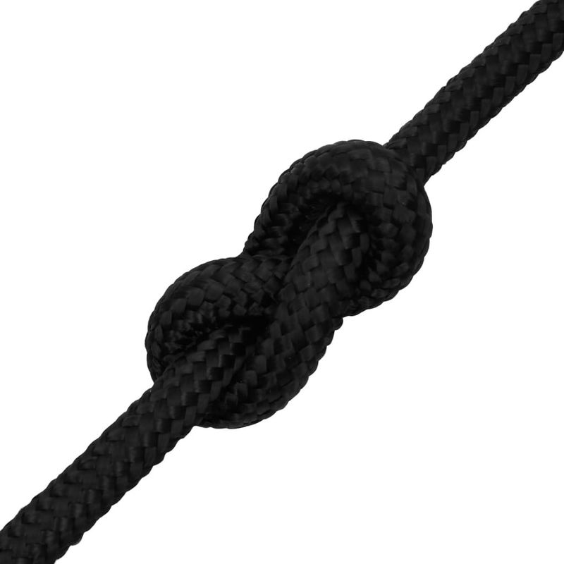 Casa si Gradina - Constructii - Feronerie si accesorii - Sfoara si lanturi - Franghie de barca, negru complet, 16 mm, 50 m, polipropilena - Infinity.ro