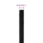 Casa si Gradina - Constructii - Feronerie si accesorii - Sfoara si lanturi - Franghie de barca, negru complet, 16 mm, 50 m, polipropilena - Infinity.ro