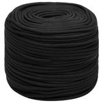 Casa si Gradina - Constructii - Feronerie si accesorii - Sfoara si lanturi - Franghie de barca, negru complet, 10 mm, 100 m, polipropilena - Infinity.ro