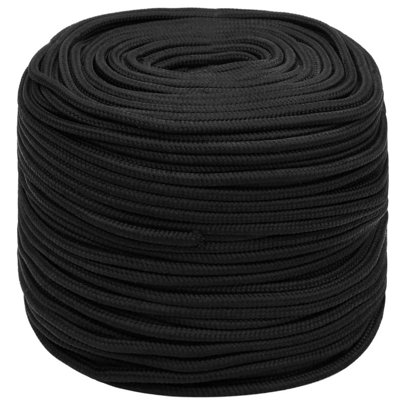 Casa si Gradina - Constructii - Feronerie si accesorii - Sfoara si lanturi - Franghie de barca, negru complet, 10 mm, 100 m, polipropilena - Infinity.ro