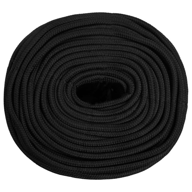 Casa si Gradina - Constructii - Feronerie si accesorii - Sfoara si lanturi - Franghie de barca, negru complet, 10 mm, 100 m, polipropilena - Infinity.ro
