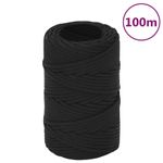 Casa si Gradina - Constructii - Feronerie si accesorii - Sfoara si lanturi - Franghie de barca, negru complet, 2 mm, 100 m, polipropilena - Infinity.ro