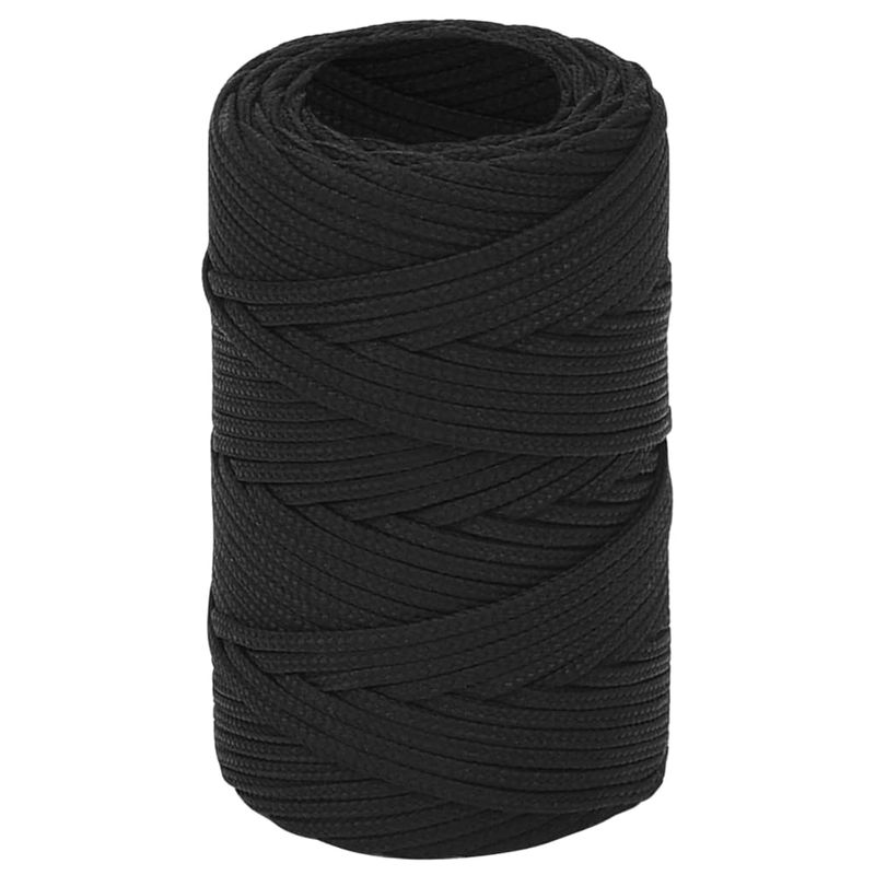 Casa si Gradina - Constructii - Feronerie si accesorii - Sfoara si lanturi - Franghie de barca, negru complet, 2 mm, 100 m, polipropilena - Infinity.ro