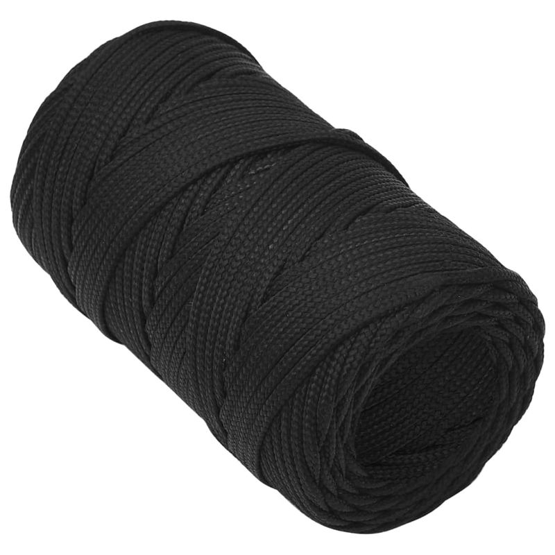 Casa si Gradina - Constructii - Feronerie si accesorii - Sfoara si lanturi - Franghie de barca, negru complet, 2 mm, 100 m, polipropilena - Infinity.ro