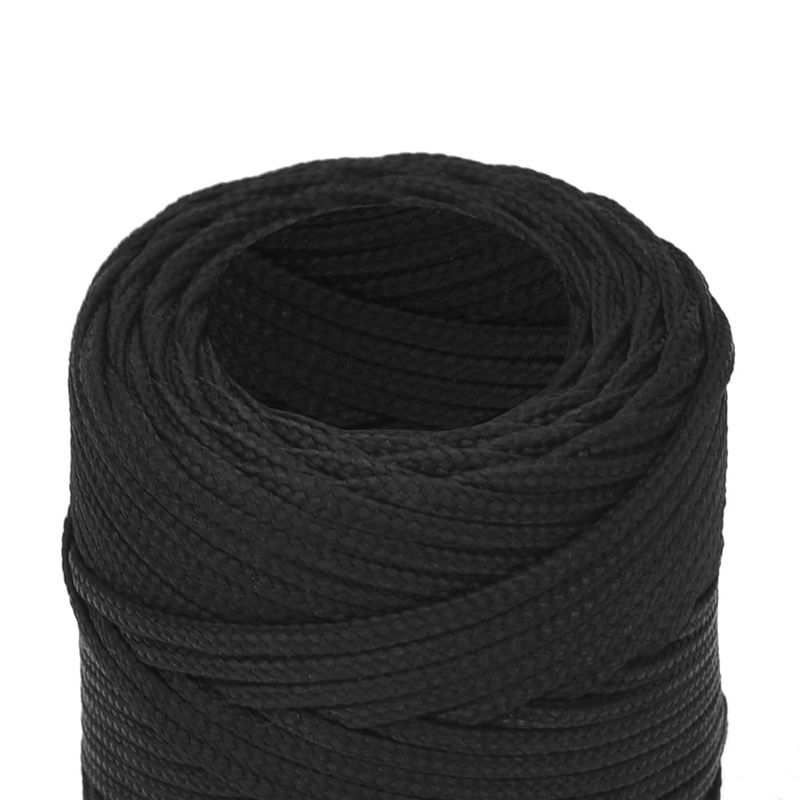 Casa si Gradina - Constructii - Feronerie si accesorii - Sfoara si lanturi - Franghie de barca, negru complet, 2 mm, 100 m, polipropilena - Infinity.ro