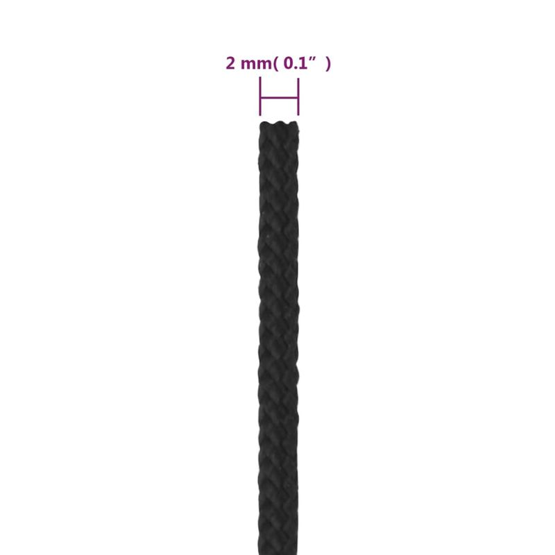 Casa si Gradina - Constructii - Feronerie si accesorii - Sfoara si lanturi - Franghie de barca, negru complet, 2 mm, 100 m, polipropilena - Infinity.ro