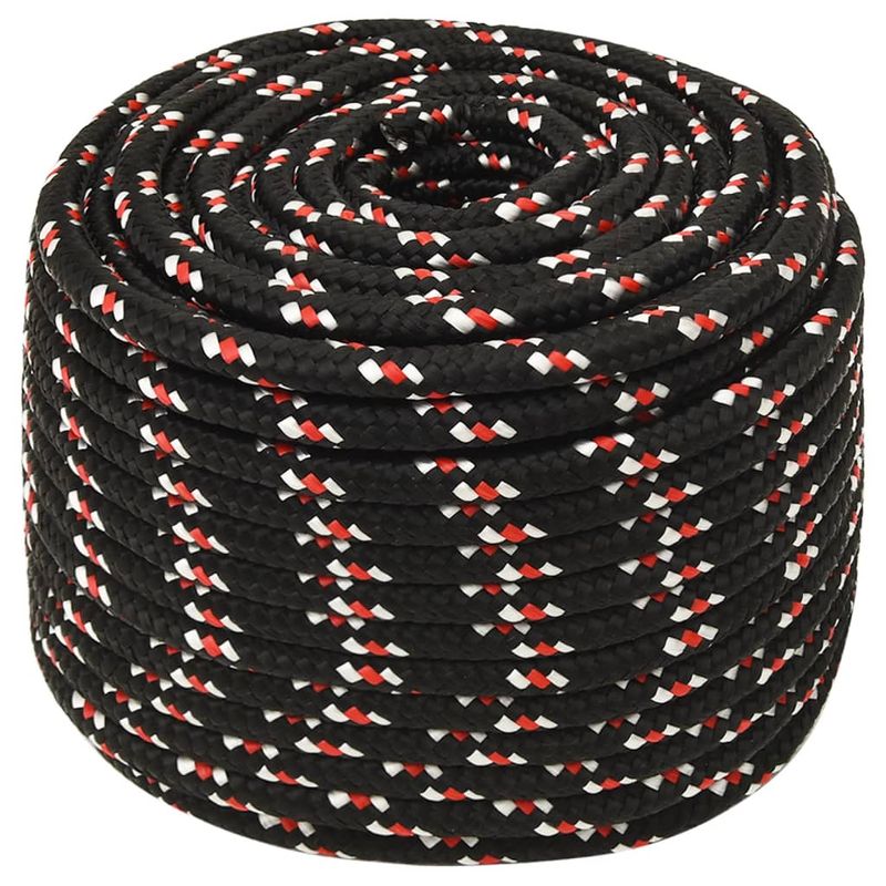 Casa si Gradina - Constructii - Feronerie si accesorii - Sfoara si lanturi - Franghie de barca, negru, 12 mm, 100 m, polipropilena - Infinity.ro