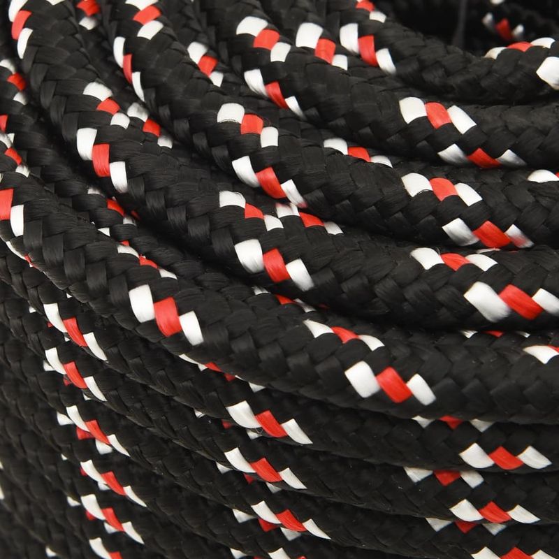 Casa si Gradina - Constructii - Feronerie si accesorii - Sfoara si lanturi - Franghie de barca, negru, 12 mm, 100 m, polipropilena - Infinity.ro