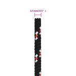 Casa si Gradina - Constructii - Feronerie si accesorii - Sfoara si lanturi - Franghie de barca, negru, 12 mm, 100 m, polipropilena - Infinity.ro
