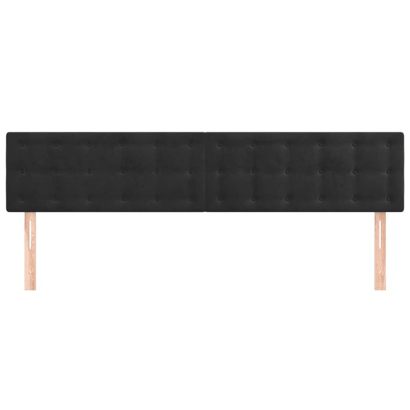 Casa si Gradina - Mobilier - Paturi si accesorii - Accesorii paturi - Tablii de pat, 2 buc, negru, 80x5x78/88 cm, catifea - Infinity.ro