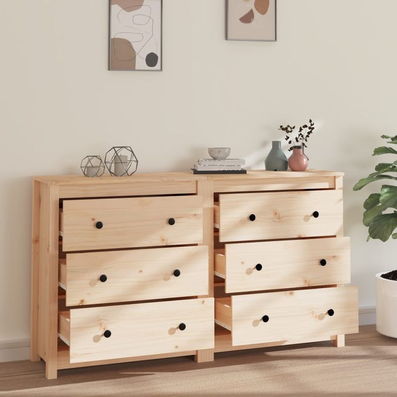 Casa si Gradina - Mobilier - Comode si corpuri - Comode - Servanta, 140x35x80 cm, lemn masiv de pin - Infinity.ro
