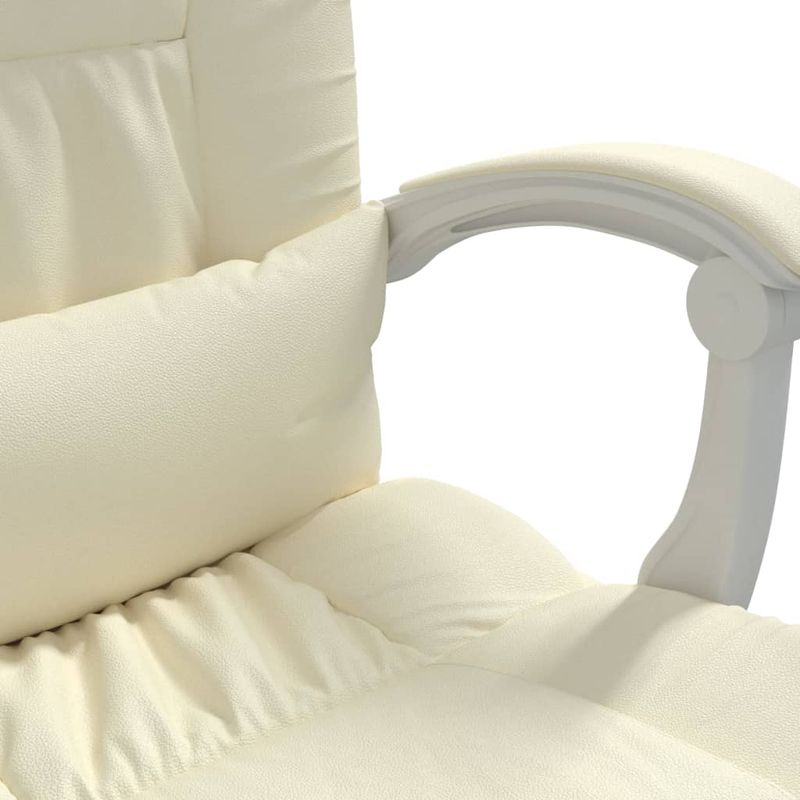 Casa si Gradina - Mobilier - Scaune si fotolii - Scaune - Scaun de birou rabatabil, crem, piele ecologica - Infinity.ro