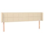Casa si Gradina - Mobilier - Paturi si accesorii - Accesorii paturi - Tablie de pat cu aripioare, crem, 203x16x78/88 cm textil - Infinity.ro