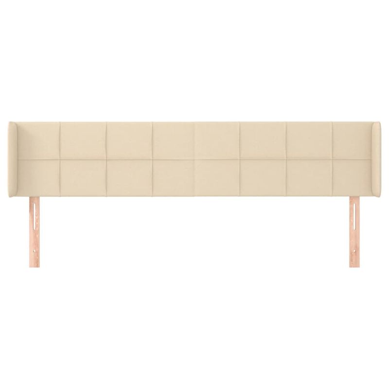 Casa si Gradina - Mobilier - Paturi si accesorii - Accesorii paturi - Tablie de pat cu aripioare, crem, 203x16x78/88 cm textil - Infinity.ro
