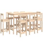 Casa si Gradina - Mobilier - Seturi de mobilier - Seturi bucatarie - Set mobilier de bar, 9 piese, lemn masiv de pin - Infinity.ro