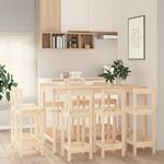 Casa si Gradina - Mobilier - Seturi de mobilier - Seturi bucatarie - Set mobilier de bar, 9 piese, lemn masiv de pin - Infinity.ro