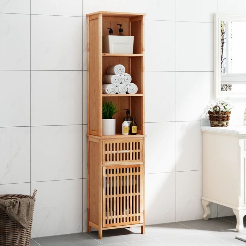 Casa si Gradina - Mobilier - Dulapuri si sifoniere - Dulapuri - Dulap de baie, 42x29x182 cm, lemn masiv de nuc - Infinity.ro