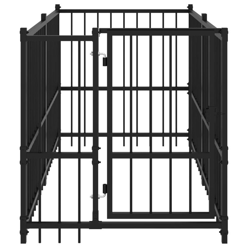 Petshop - Accesorii petshop - Culcusuri si custi - Tarcuri si colivii - Padoc pentru caini, negru, 193,5x97x100 cm, otel - Infinity.ro