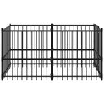 Petshop - Accesorii petshop - Culcusuri si custi - Tarcuri si colivii - Padoc pentru caini, negru, 193,5x97x100 cm, otel - Infinity.ro