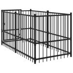 Petshop - Accesorii petshop - Culcusuri si custi - Tarcuri si colivii - Padoc pentru caini, negru, 193,5x97x100 cm, otel - Infinity.ro